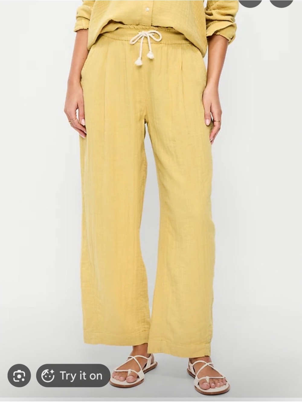 Old Navy High Waist Crinkle Cotton Barrel Leg Pants